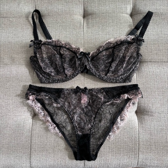 AGENT PROVOCATEUR Ariel Lace Bra & Underwear Set 36E, 4 (L) - Picture 4 of 12